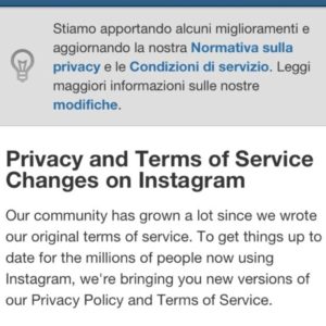 Instagram privacy policy