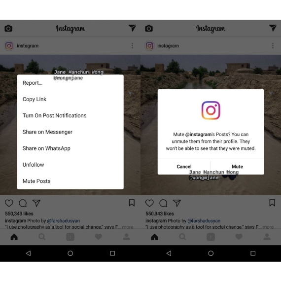 In fase di test su Instagram la funzione Silenzia Utente, o "Mute Posts"