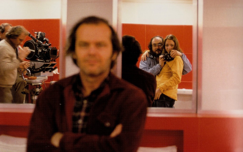 Stanley Kubrick , sua figlia e Jack Nicholson , selfie durante le riprese sel film Shining