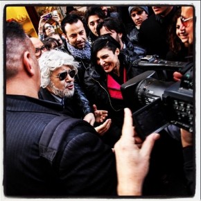 Beppe Grillo e Giusy Ferreri a Sanremo. Foto Silvio Massolo per IgersLiguria