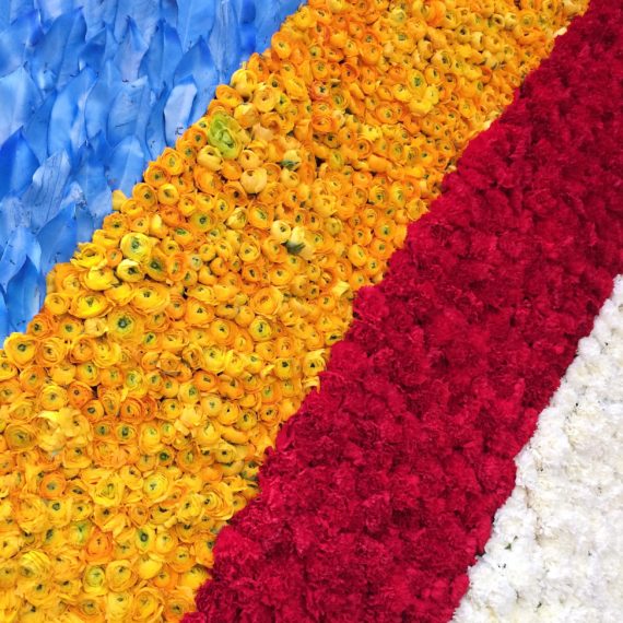 Festival di Sanremo 2018. Curiosi tappeti di fiori.