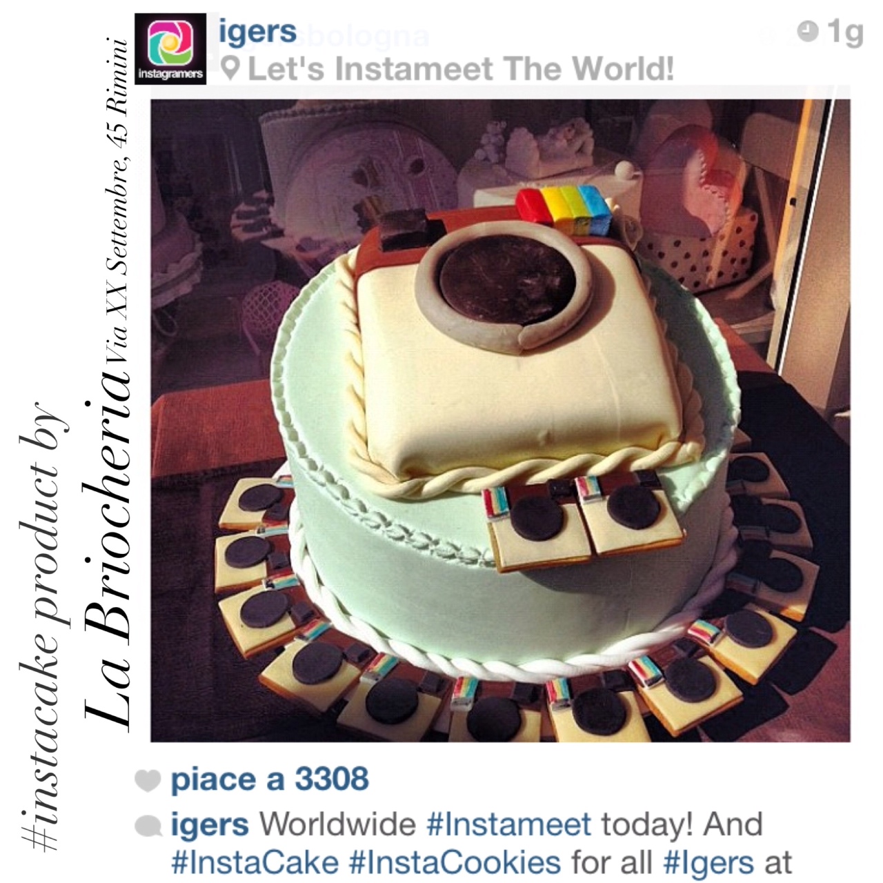 Torta dedicata ad Instagram dalla Briocheria di Rimini
